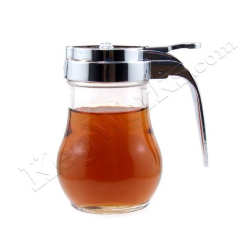 Maple syrup or honey dispenser - 14 oz - spring-loaded glass syrup holder for sale