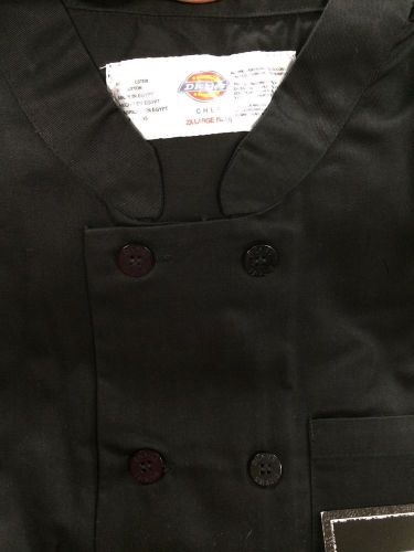 Chef Jacket Dickies 70305 Restaurant Button Front Black Uniform Coat XL New