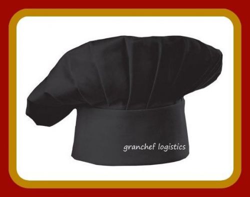 Chef Hat - Black ~ from Chef Works ~ One Size Fits All ~ NIP   Poly/Cotton Mix