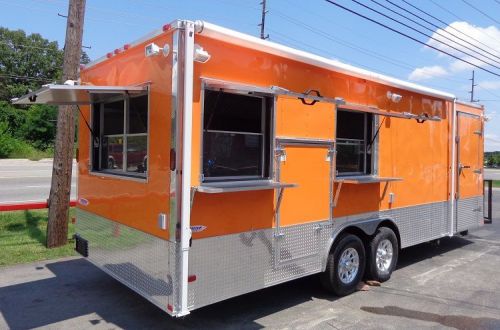 Concession trailer 8.5&#039;x24&#039; orange - event catering custom food cart for sale