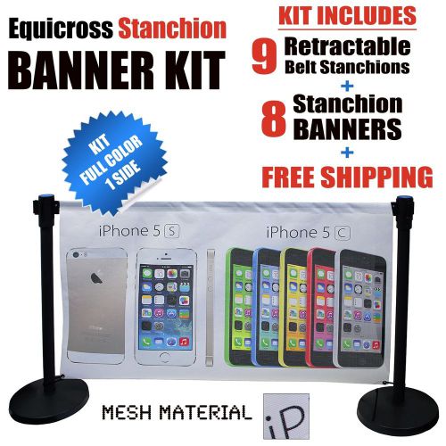 Stanchion advertising banner kit free shipping for sale