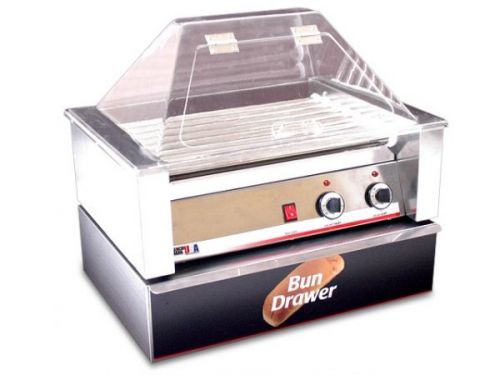 Hot dog roller grill 20 hotdogs w/ sneeze guard bun box for sale