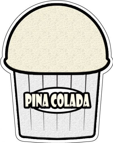 PINA COLADA FLAVOR Italian Ice Decal shaved ice cart trailer stand sticker