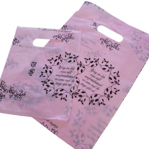 Floral Vine Pink Merchandise Shopping Bags, Retail Shop Flea Market, Pack of 40