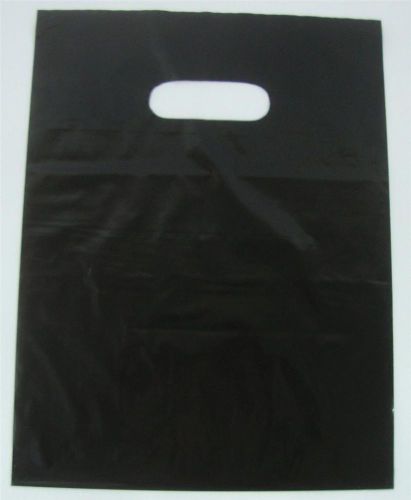 500 Qty. 9 x 12 Black Glossy Low Density Merchandise Bag Retail Shopping Bags