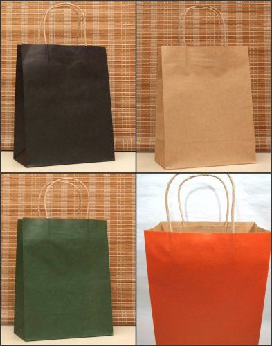 5 -27x 21 black green brown orange kraft paper handle shopping gift merchandise