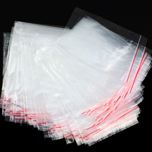 2015 100pcs 12x17cm Ziplock Reclosable Plastic Poly Clear Transparent Bag