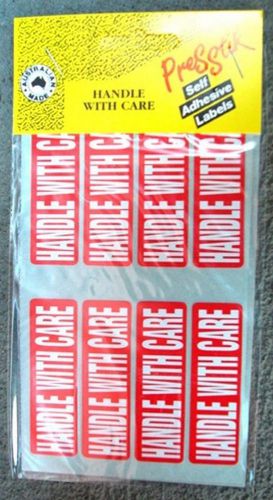 HANDLE WITH CARE - ADHESIVE LABELS x 96 - FREE POSTAGE