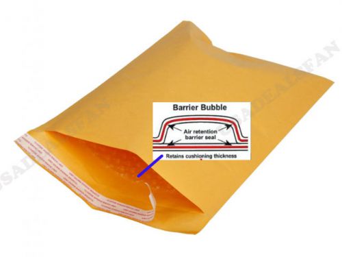 50 #6 12.5 x 19.5 self sealing kraft airjacket® bubble mailers padded envelopes for sale