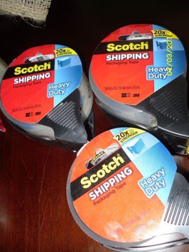 3~SCOTCH SHIPPING &amp; PACKING TAPE(Heavy Duty)DISPENSER 3M 1.88&#034; X 38.2 YARDS)