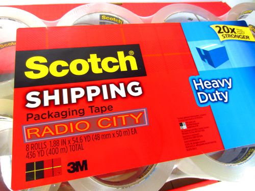Scotch 3m clear heavy duty shipping packing tape 8 rolls total 436 yd (400 m) for sale