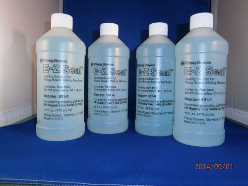4 16 Oz. bottles of Pitney Bowes E-Z Seal Envelope Sealing Solution