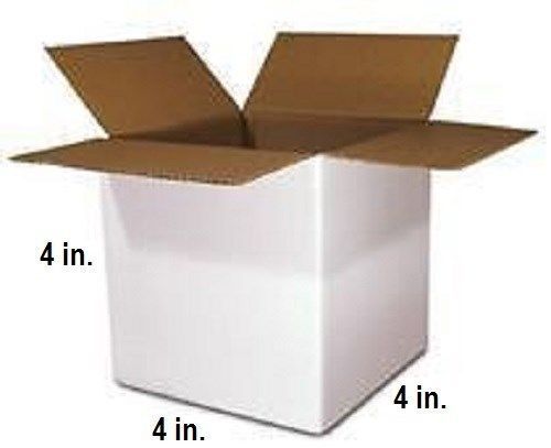 LOT 25 White Cardboard Shipping Boxes 4/4/4 inch Boxes
