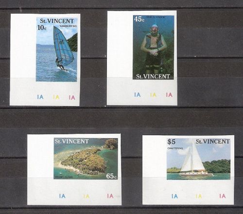 St.vincent  &#034;diving&#034;  set of  4 imperf. stamps  mnh for sale