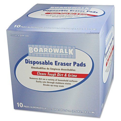Boardwalk bwk400 disposable eraser pads 10 per box in white for sale