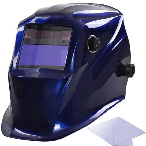 Flashy welding solar helmet auto darkening stylist hood - blue for sale