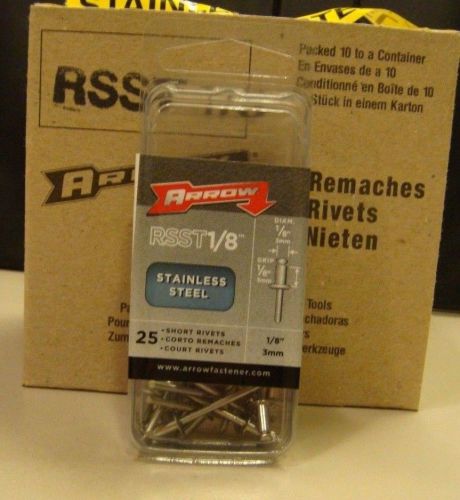 Arrow fastener rsst1/8 rivets-1/8x1/8 ss rivet - 25pack for sale