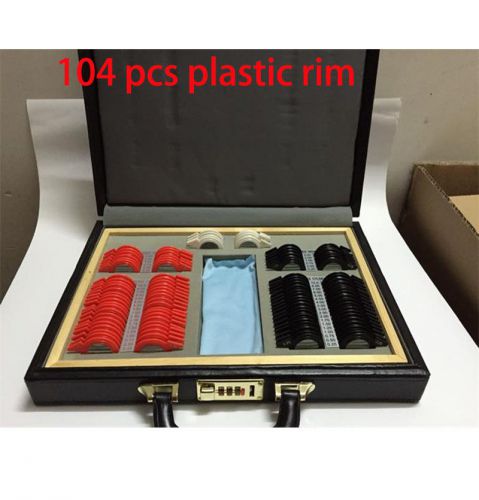 104 pcs plastic rim optical trial lens set leather case+a presented trial frame for sale