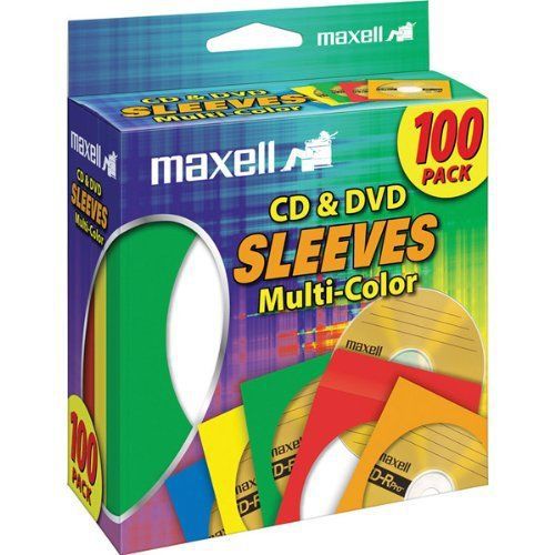 Multi-Color CD/DVD Sleeves - Multi-Color  100 Pack