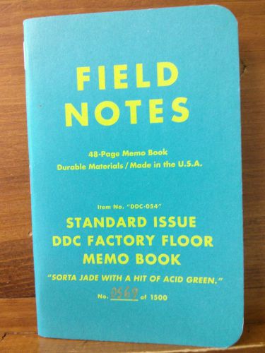 Field Notes DDC Factory Floor Sorta Jade Special Limited Edition