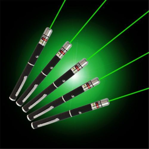 5pcs Powerful Green Laser Pointer Pen Beam Light 5mW Lazer High Power 532nm