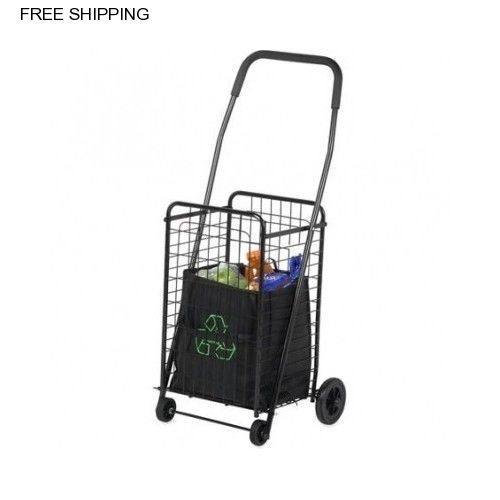 Folding Shopping Cart Grocery Basket Heavy Duty Utility Cart Trolley Basket New