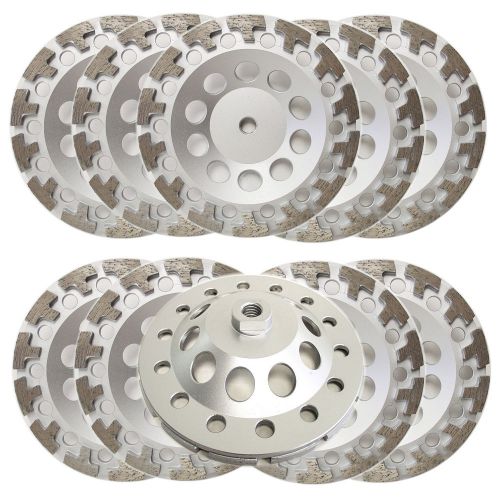 10pk 7” premium t-seg diamond cup wheel for concrete 5/8”-11 threads 30/40 grit for sale