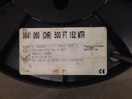 Belden 9841 cable shield dmx 24 awg 300v grey remanent spool unknown amount for sale
