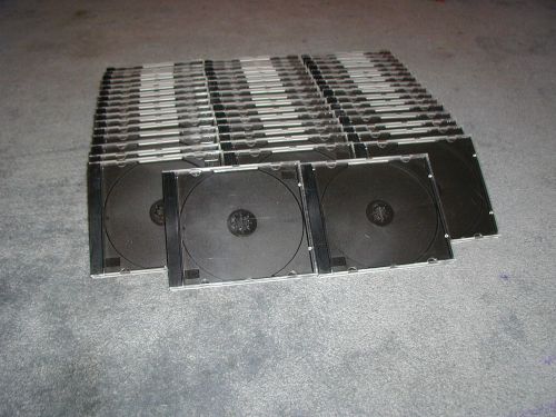 Lot Of 50 Standard CD Jewel Cases BLACK- NEW, Single Disc, Music CD Discs/Games