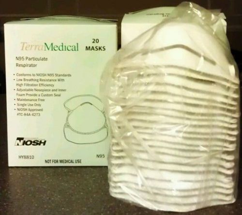 TerraMedical N95 Particulate Respirators/Masks - 40 Total-New