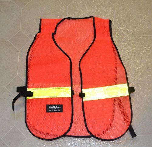 NITEFIGHTER Orange Reflective Vest Snap and Velcro Closures Visable at 1500 ft.
