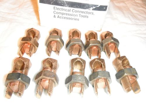 10 electrical copper split bolt connectors s2/0 14 str- 2/0 str for sale