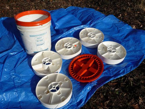 Parts organizer &#034;journeyman&#034; &#034;drop-in-the-bucket&#034; 5 gal set w/quarter containers for sale