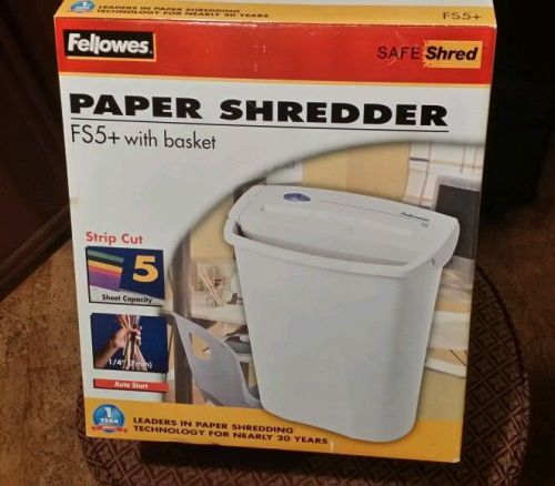 FELLOWES Paper Shredder with bucket FS5 Strip Cut Safe Shred office tools