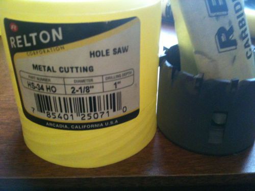 2 NEW RELTON METAL CUTTING HOLE SAW HS-34 HO HS34HO 2-1/8&#034; DIAM. 2 hole saws