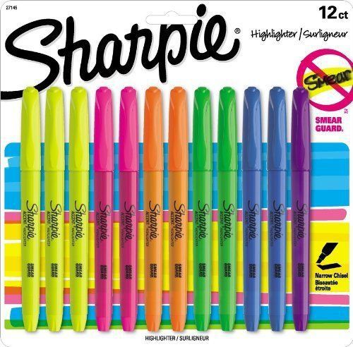 Sharpie Accent Pocket-Style Highlighters, 12 Colored Highlighters 27145