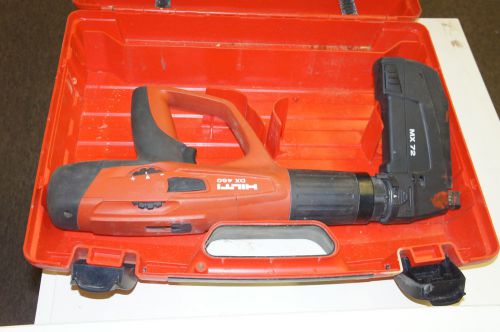 HILTI DX460 POWDER ACUATED TOOL WITH MX72 ATTACHMENT IN CASE WITH EXTRAS  SWEET