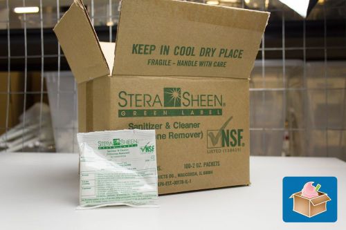 Stera Sheen Sanitizer - Green Label - Case of 100, 2 oz packets