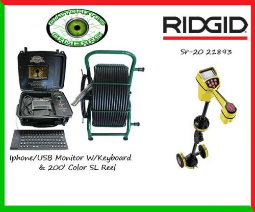 CustomEyes 200 SL Reel w/IphoneUSB Keyboard Monitor &amp; Ridgid 21893 SR-20 Locator