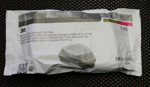 3M 60926 P100 Filter Multi Gas Vapor Cartridge 2 pack Use by 11/19