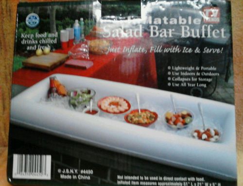 TV Trends Inflatable Salad Bar Buffet &amp; Beer, Beverage Party Ice Cooler - White