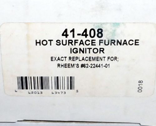 Uni-line 41-408 hot surface furnace igniter replacement for rheems #62-22441-01 for sale
