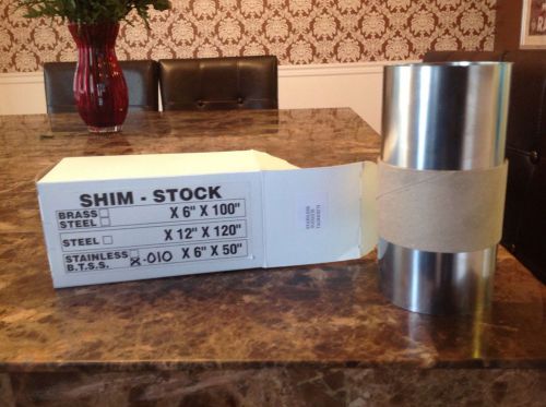 Stainless Steel Shim Stock .010  x6 x50 roll
