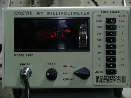 Boonton 92BD RF Milli-volt Meter with RF Probe and 50 ohm adapter