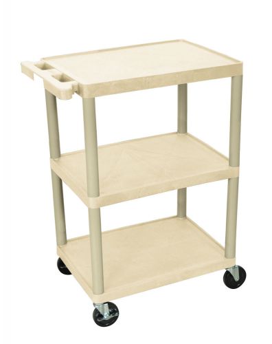 Luxor utility cart - 3 shelves structural foam plastic in putty - he34-p new for sale