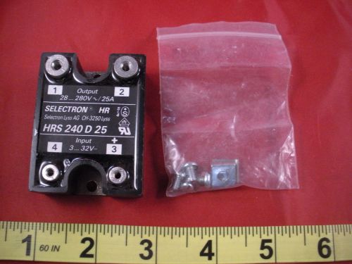 Selectron hrs 240 d 25 solid state relay input 3-32vdc output 28-280vac 25a nnb for sale