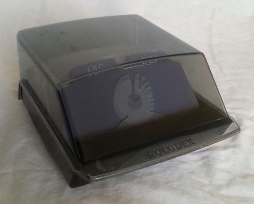 Vintage Rolodex Desktop with Dividers &amp; Blank Cards Black Plastic
