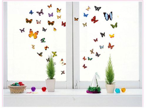 81 pcs Colorful Butterfly Wall Art Stickers Home Car Decerative DIY  #N2E
