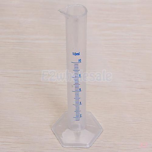 2x 10ml graduation plastic graduated laboratory measuring cylinder lab test tube for sale