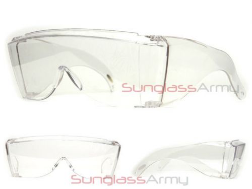 80s VINTAGE CLEAR Protective Safety LAB GLASSES GOGGLES Anti-Fog eye protection